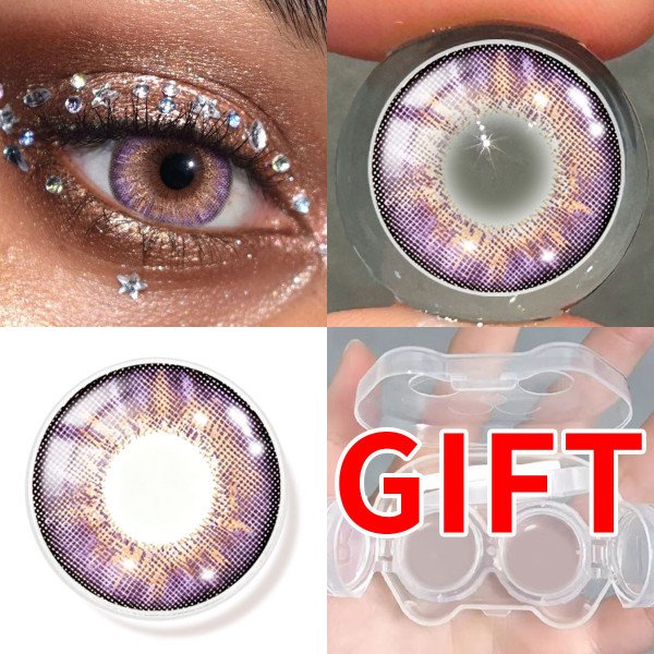A set of contact lens case with tweezers (including lens removal tool), portable travel daily accessory, premium Christmas gift, festive atmosphere props, Christmas cosplay gear, Christmas presents